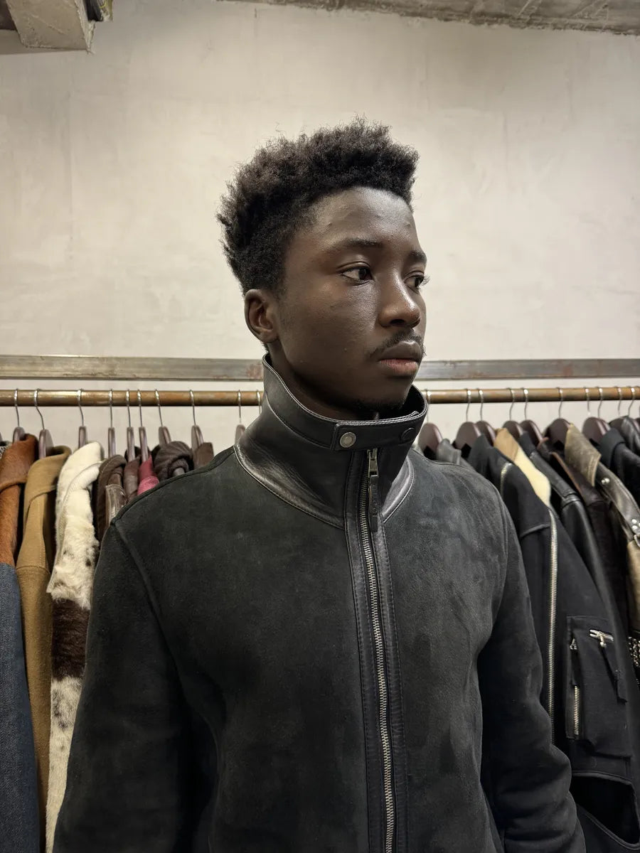 Gucci Black Premium Shearling Leather Jacket svMWfuI 4