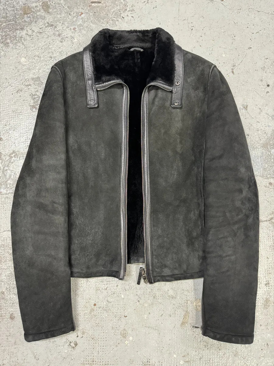 Gucci Black Premium Shearling Leather Jacket svMWfuI 6