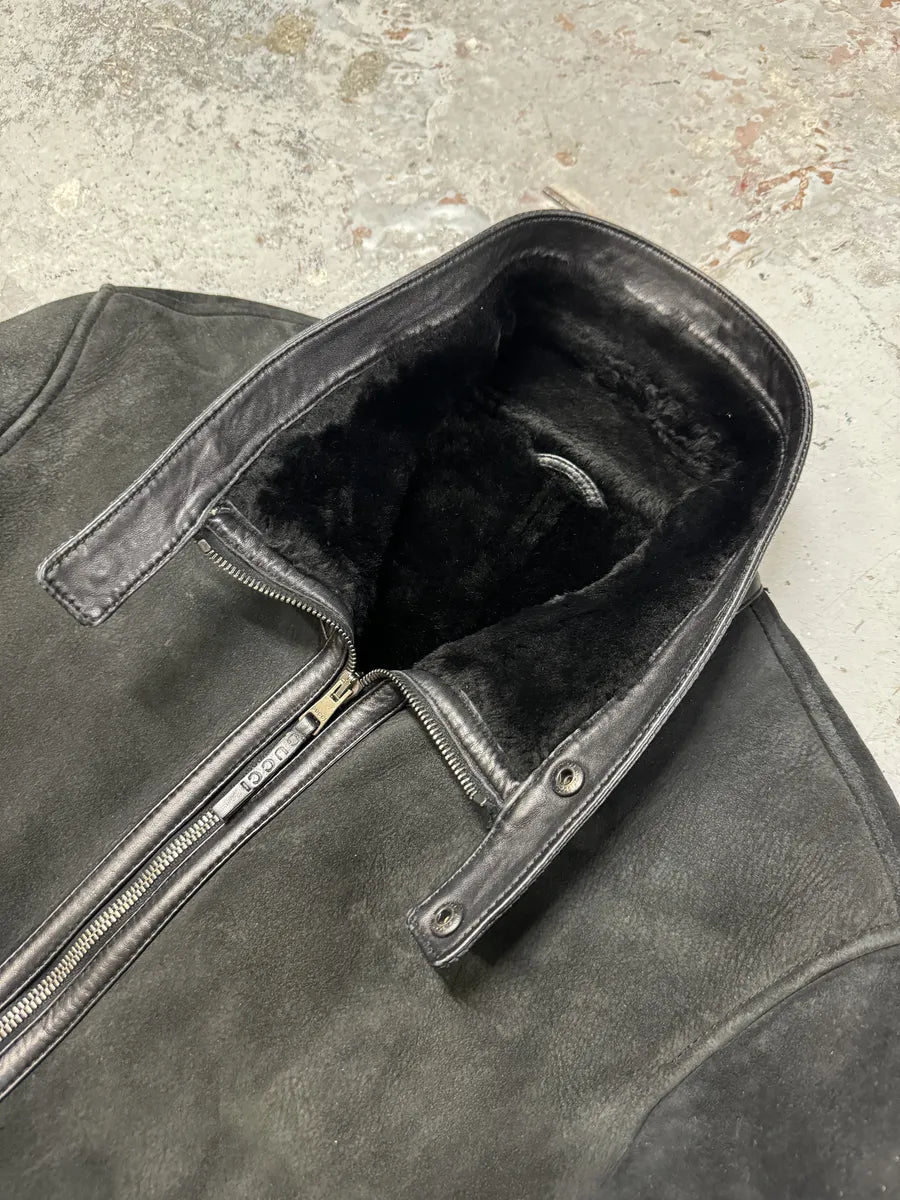 Gucci Black Premium Shearling Leather Jacket svMWfuI 8