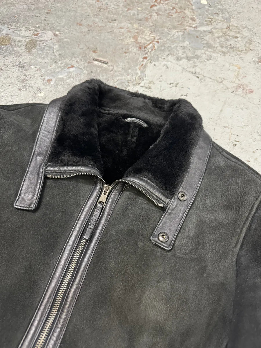Gucci Black Premium Shearling Leather Jacket svMWfuI 9
