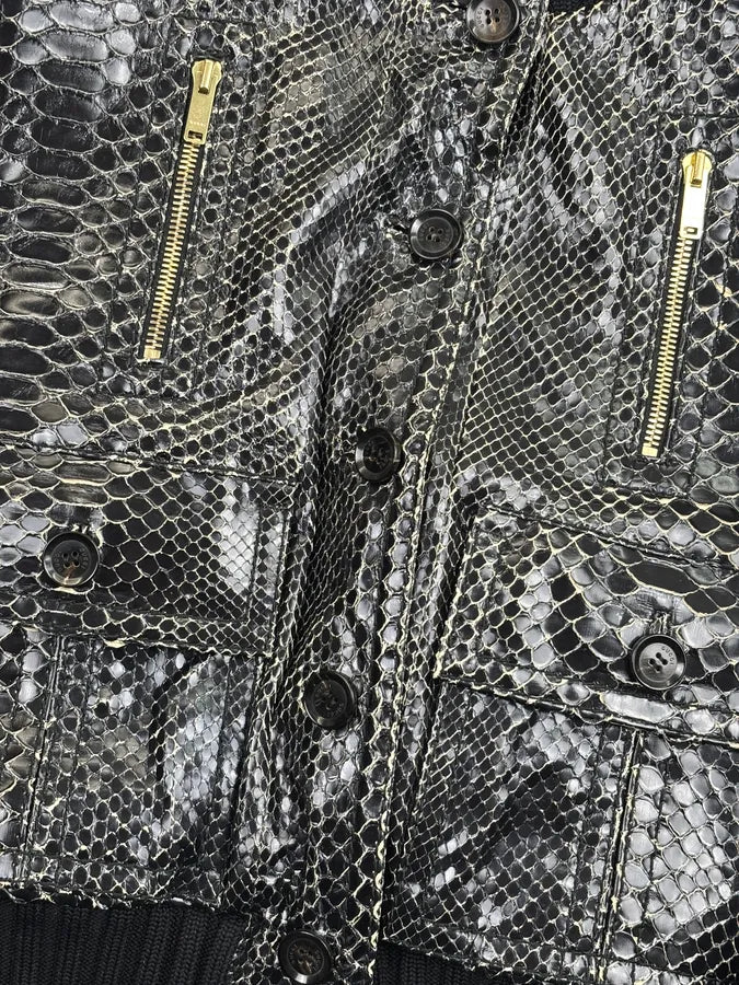 SS2009 Gucci Black Python Leather Madonna Jacket by Frida Giannini tAIueZO 8
