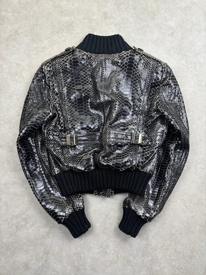 SS2009 Gucci Black Python Leather Madonna Jacket by Frida Giannini tAIueZO 5
