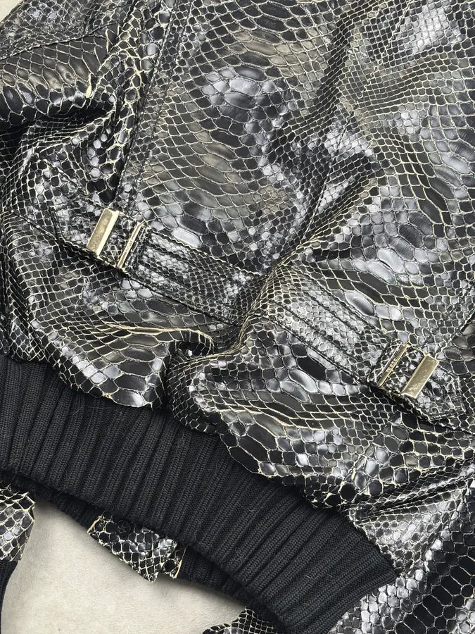SS2009 Gucci Black Python Leather Madonna Jacket by Frida Giannini tAIueZO 11