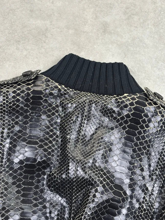 SS2009 Gucci Black Python Leather Madonna Jacket by Frida Giannini tAIueZO 6