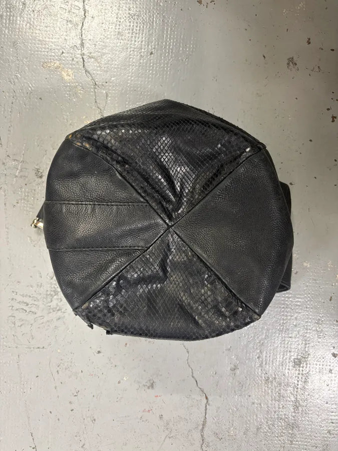 Gucci Black Python Leather Hobo Shoulder Bag XKNUgYu 8