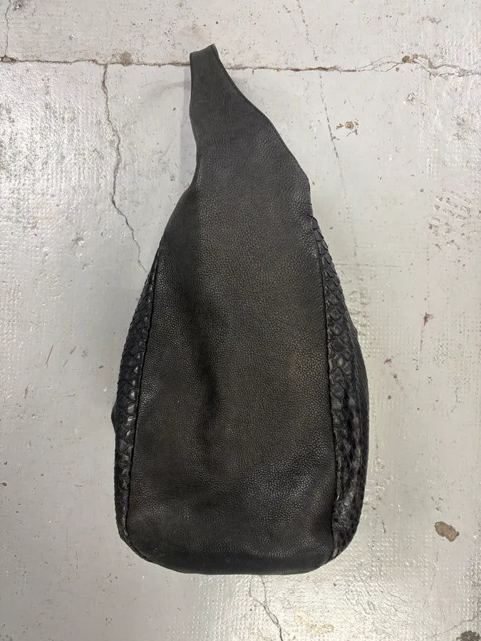 Gucci Black Python Leather Hobo Shoulder Bag XKNUgYu 7