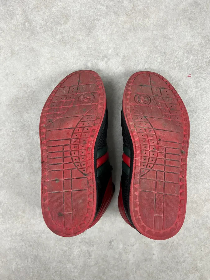 Gucci Black Red Leather High-Top Sneakers UsFmCWU 5