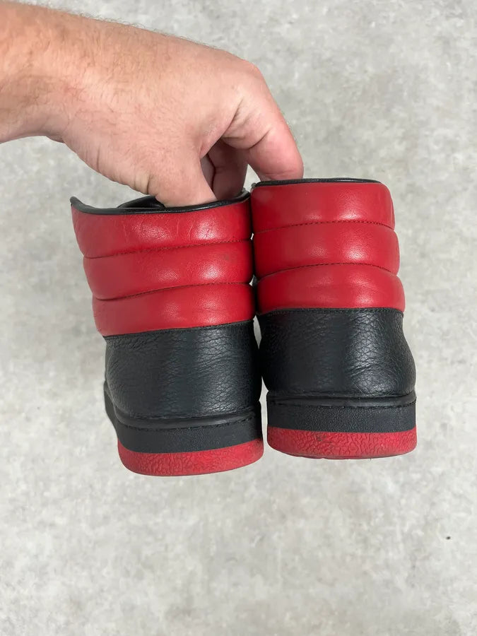 Gucci Black Red Leather High-Top Sneakers UsFmCWU 6