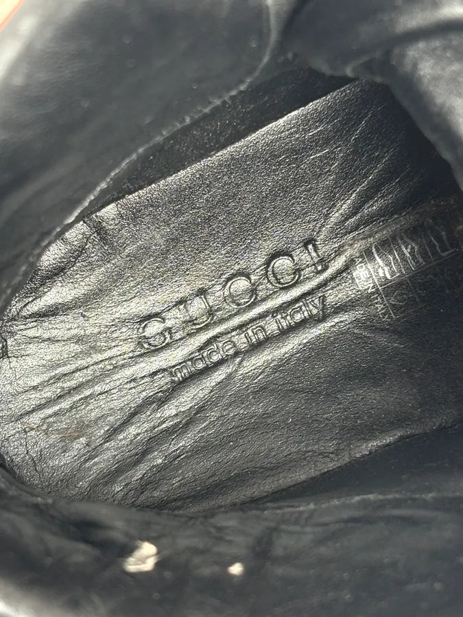 Gucci Black Red Leather High-Top Sneakers IqGWNCh 13