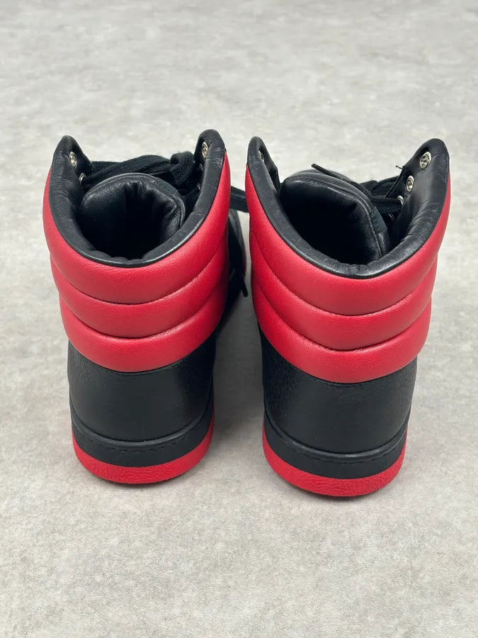 Gucci Black Red Leather High-Top Sneakers IqGWNCh 12