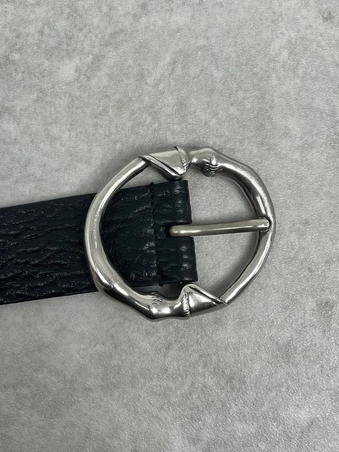 Gucci Black Snake Buckle Leather Belt HzNPlwv 6