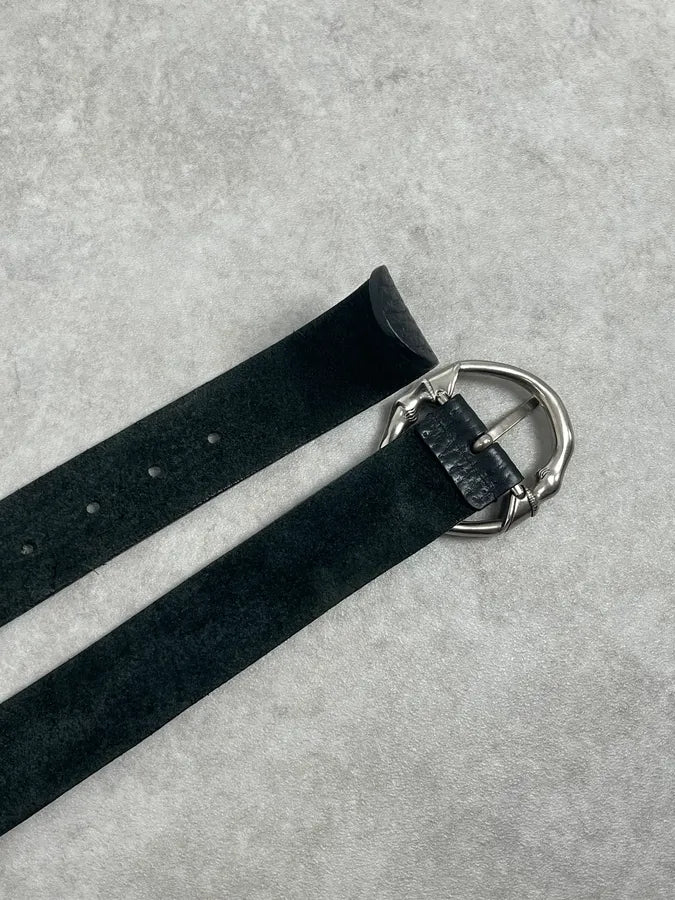 Gucci Black Snake Buckle Leather Belt HzNPlwv 5
