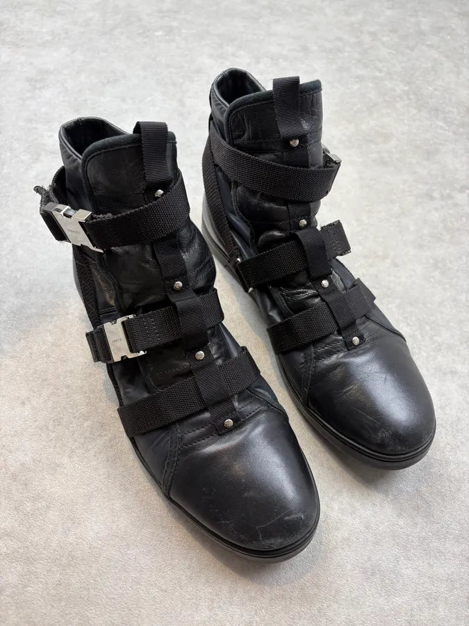 Gucci Black Strapped Leather High Sneakers mpvvYCU 3