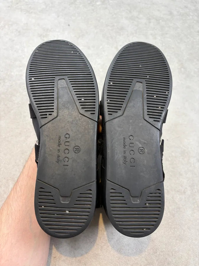 Gucci Black Strapped Leather High Sneakers mpvvYCU 8