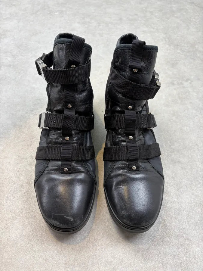 Gucci Black Strapped Leather High Sneakers mpvvYCU 1