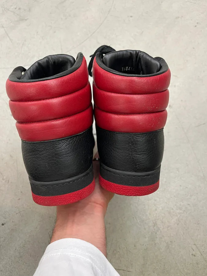 Gucci Black Striped Black & Red Leather High Sneakers eIZZrRj 4