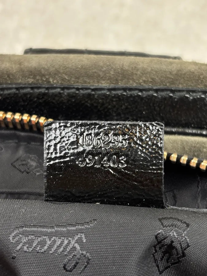 AW2008 Gucci Black & Green Suede Patent Leather Shoulder Bag by Frida Giannini ifrDgGX 18