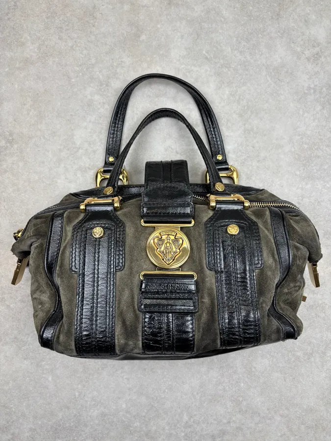 AW2008 Gucci Black & Green Suede Patent Leather Shoulder Bag by Frida Giannini ifrDgGX 4