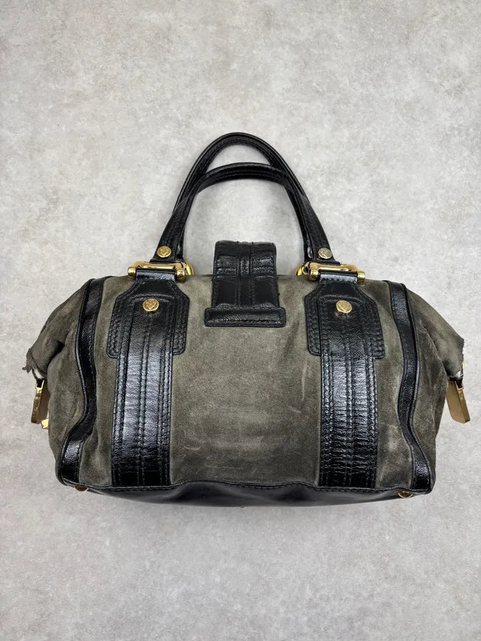 AW2008 Gucci Black & Green Suede Patent Leather Shoulder Bag by Frida Giannini ifrDgGX 10