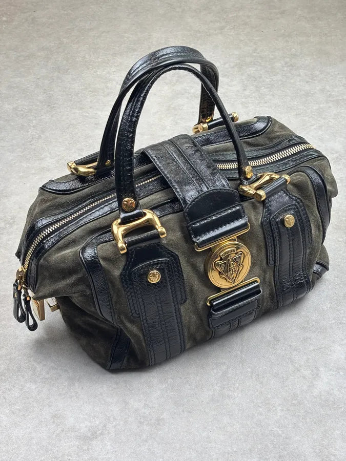 AW2008 Gucci Black & Green Suede Patent Leather Shoulder Bag by Frida Giannini ifrDgGX 3