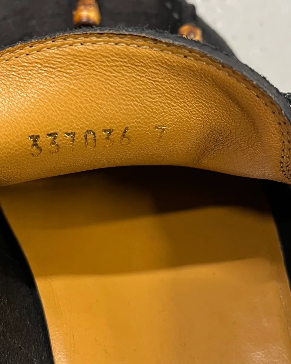 Gucci Black Suede Bow Detail Loafer Shoes KZjtAMz 10