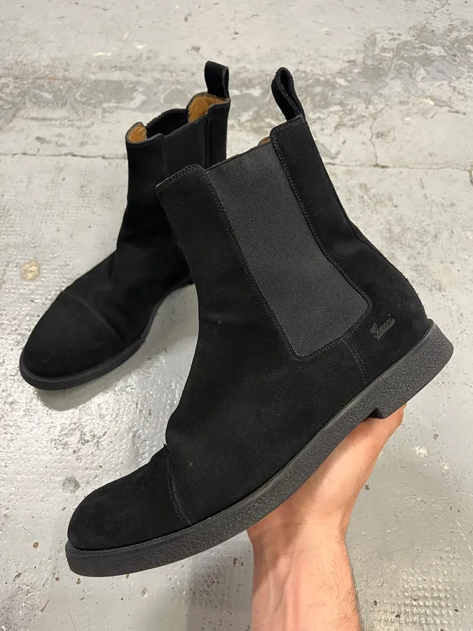Gucci Black Suede Chelsea Boots bTlDtRG 0