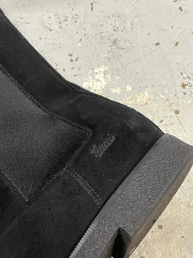 Gucci Black Suede Chelsea Boots bTlDtRG 3