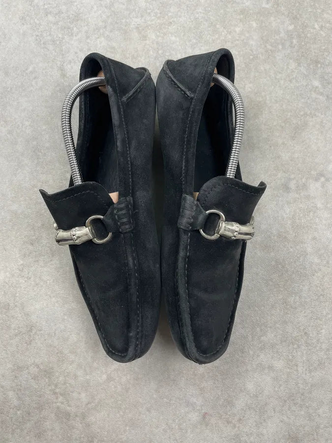 Gucci Black Suede Horsebit Loafer Shoes cUcnEAG 2
