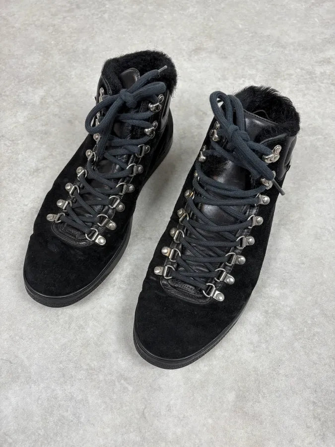 Gucci Black Suede Leather High Signature Sneakers UVnFgbG 2