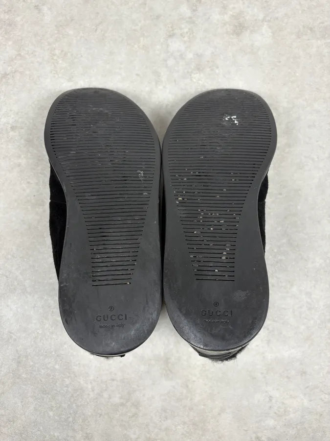 Gucci Black Suede Leather High Signature Sneakers UVnFgbG 7