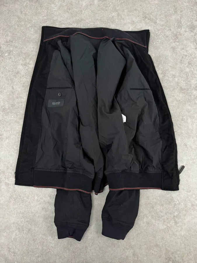 2000s Gucci Black Wool Bomber Jacket by Tom Ford kDLSNfM 7