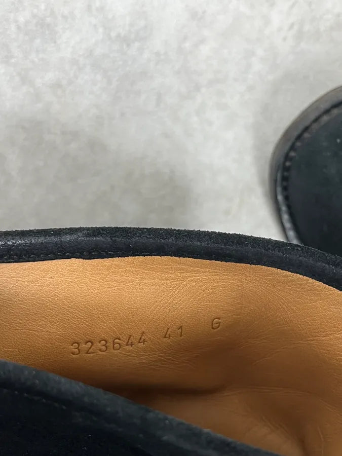 Gucci Black Two Buckle Suede Leather Boots mCmFVrR 8