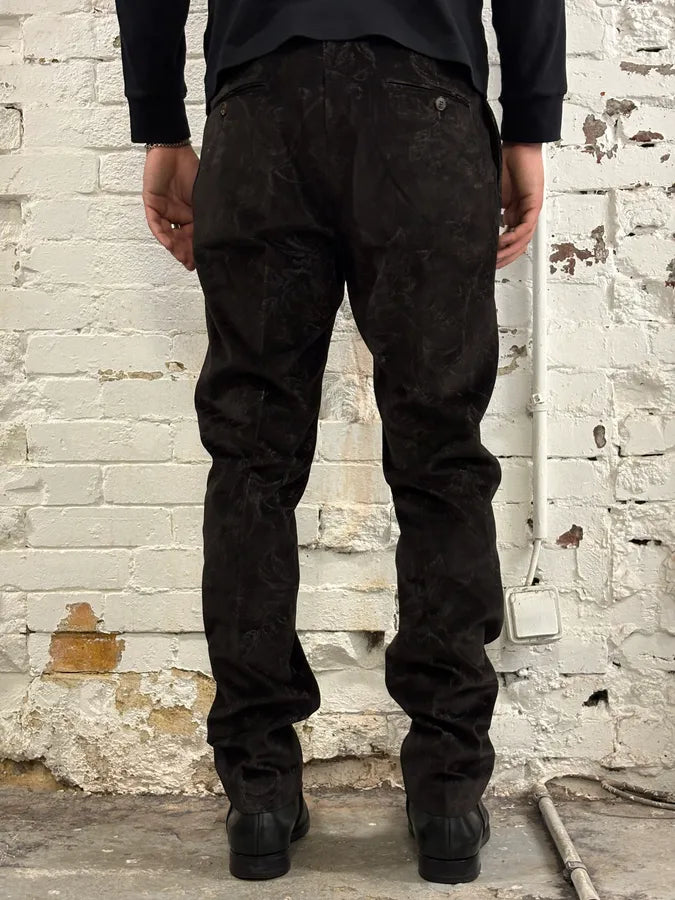2000s Gucci Black Viscose Flower Nature Pants SREoiXE 3