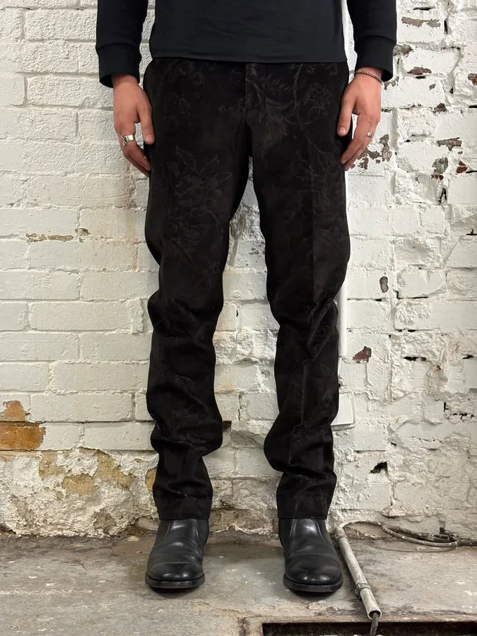 2000s Gucci Black Viscose Flower Nature Pants SREoiXE 1