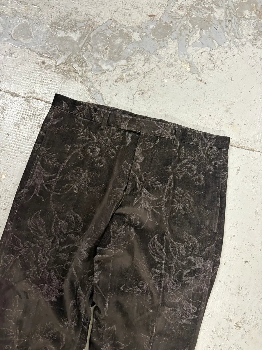 2000s Gucci Black Viscose Flower Nature Pants SREoiXE 4