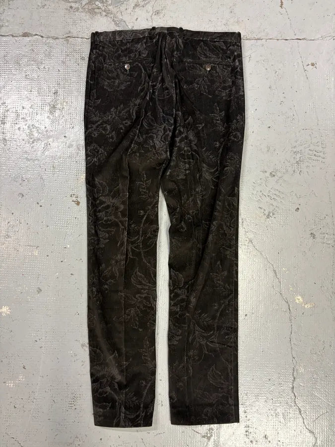 2000s Gucci Black Viscose Flower Nature Pants SREoiXE 5
