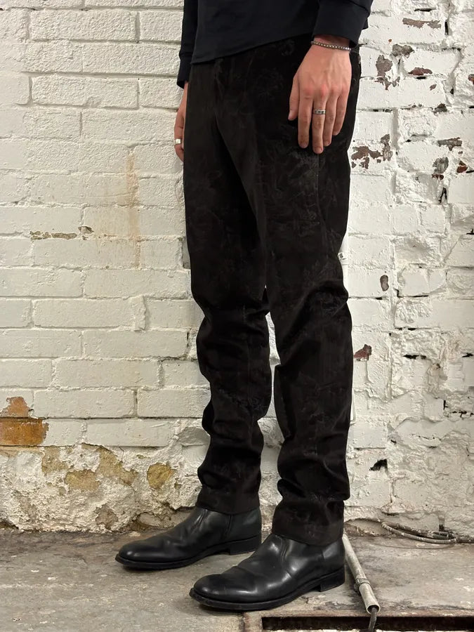 2000s Gucci Black Viscose Flower Nature Pants SREoiXE 2