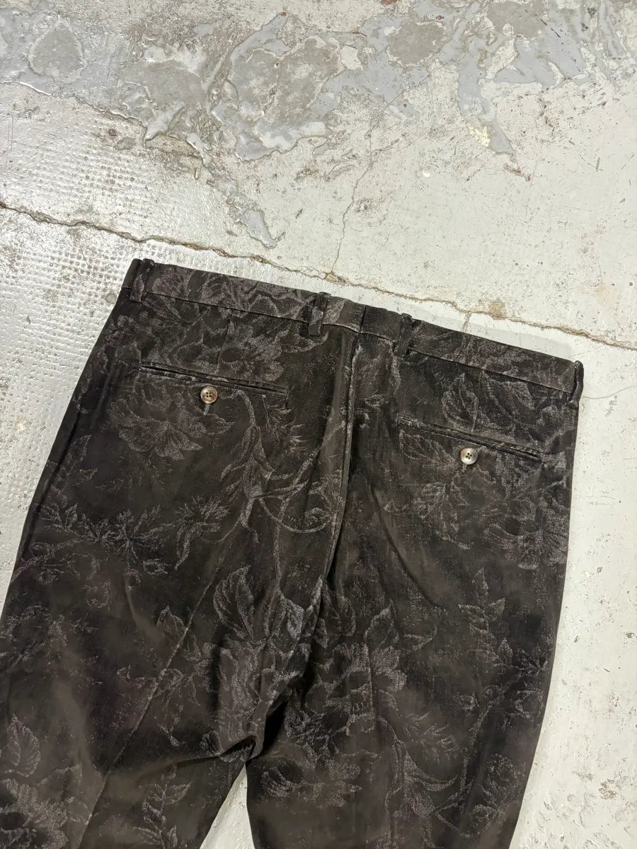 2000s Gucci Black Viscose Flower Nature Pants SREoiXE 6