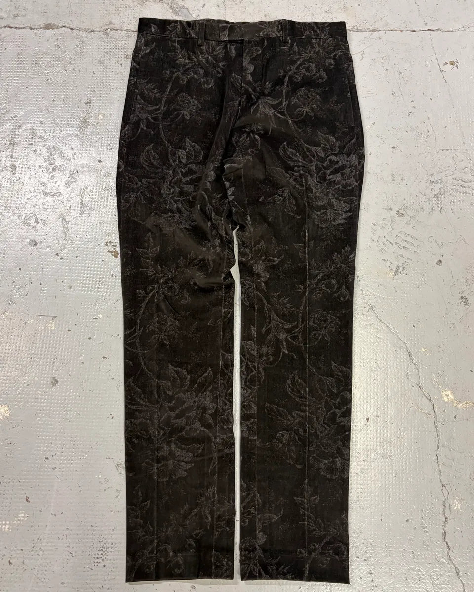 2000s Gucci Black Viscose Flower Nature Pants SREoiXE 0