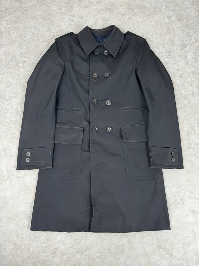 2000s Gucci Black Dark Officer Buttoned Trench Coat by Tom Ford HEIQUqN 0