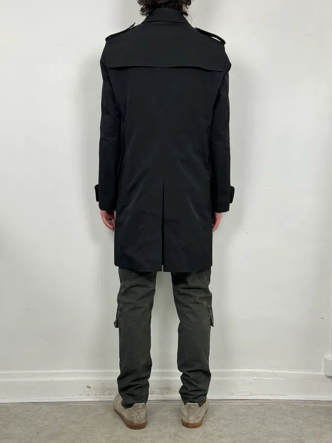 2000s Gucci Black Dark Officer Buttoned Trench Coat by Tom Ford HEIQUqN 2