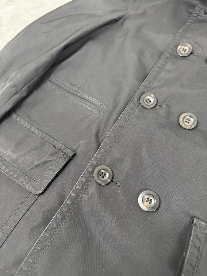 2000s Gucci Black Dark Officer Buttoned Trench Coat by Tom Ford HEIQUqN 7