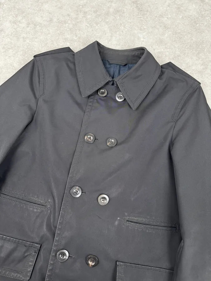 2000s Gucci Black Dark Officer Buttoned Trench Coat by Tom Ford HEIQUqN 4