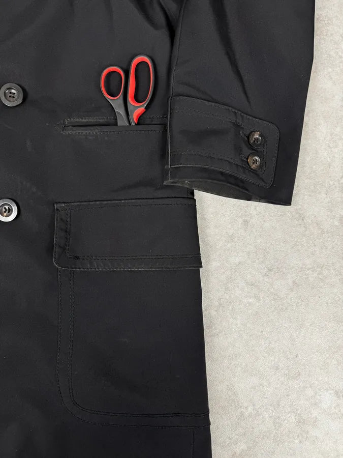 2000s Gucci Black Dark Officer Buttoned Trench Coat by Tom Ford HEIQUqN 8