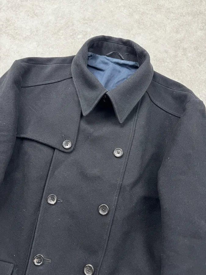AW2009 Gucci Black Wool Double-Breasted Peacoat Jacket by Frida Giannini asSJCyY 5