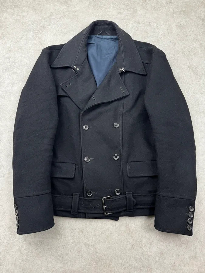 AW2009 Gucci Black Wool Double-Breasted Peacoat Jacket by Frida Giannini asSJCyY 0