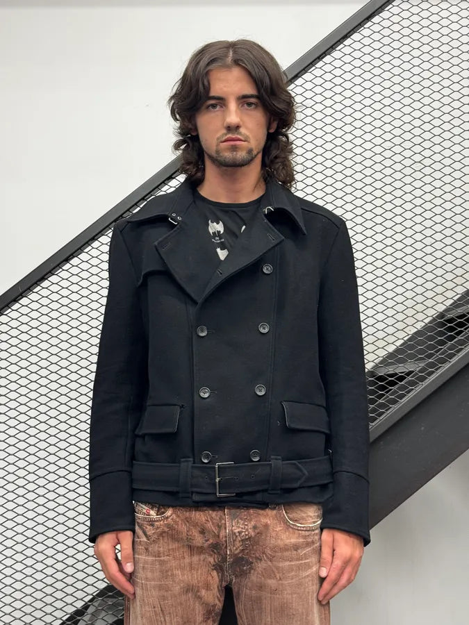 AW2009 Gucci Black Wool Double-Breasted Peacoat Jacket by Frida Giannini asSJCyY 2