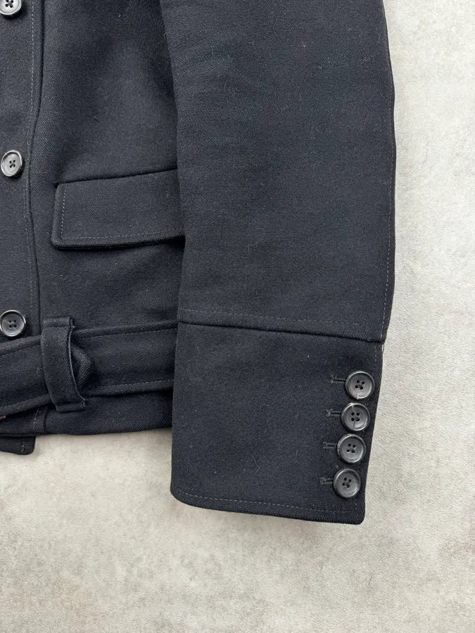 AW2009 Gucci Black Wool Double-Breasted Peacoat Jacket by Frida Giannini asSJCyY 8