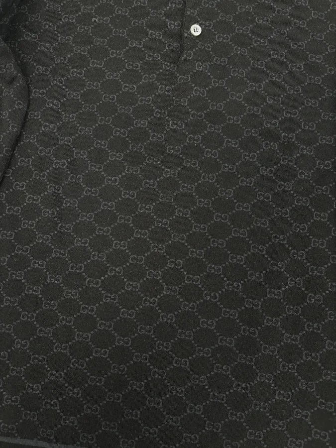 SS2003 Gucci Black Wool GG Monogram Polo Sweater by Tom Ford uywkofW 6