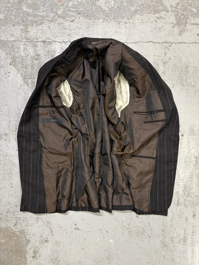 2000s Gucci Black Wool Pinstriped Suit by Tom Ford tnLKKGU 4